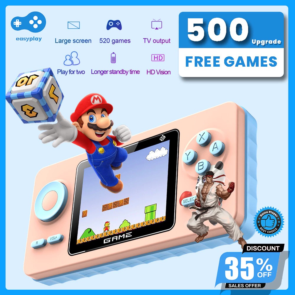 GAMEBOY SERU DENGAN DESIGN LUCU DAN SEBANYAK 520 GAME NOSTALGIA ZAMAN KECIL