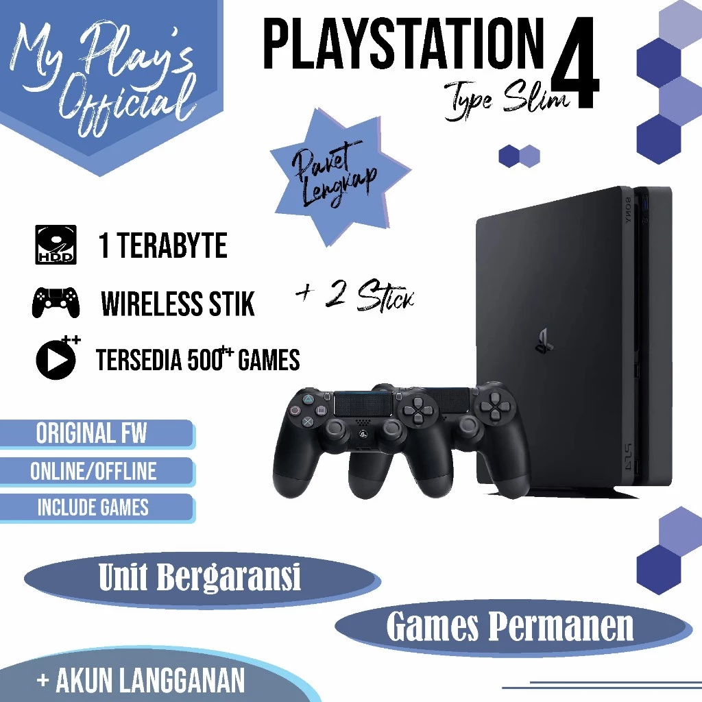 PS4 [PLAYSTATION 4] TYPE SLIM SONY + HDD 1 TB